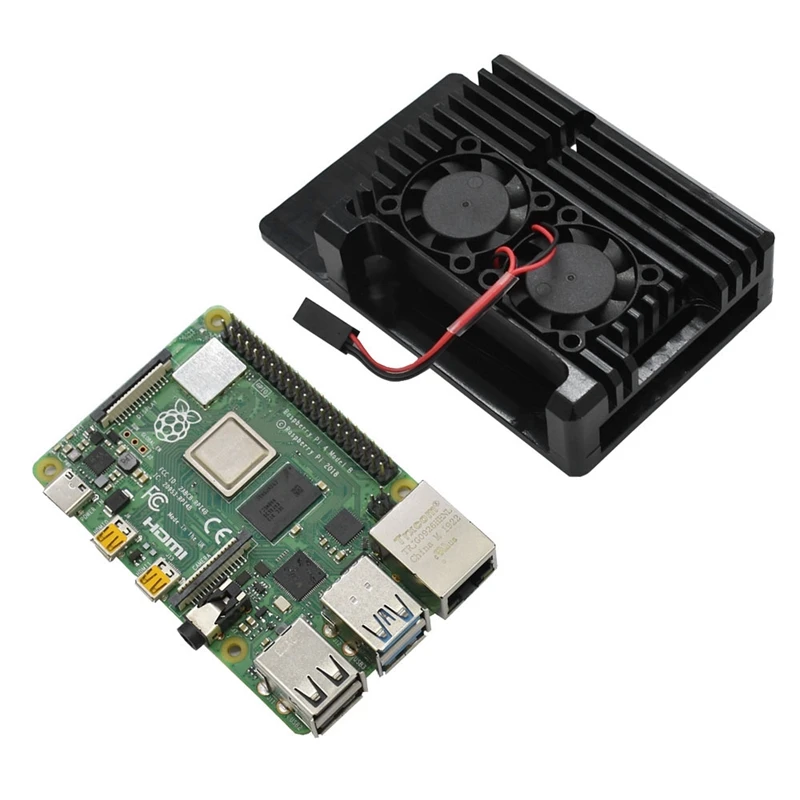Для Raspberry Pi 4B 4G ram DIY Kit Поддержка 2,4/5,0 GHz Wi-Fi Bluetooth 5,0 с защитным корпусом из алюминиевого сплава с ЧПУ охлаждающий вентилятор