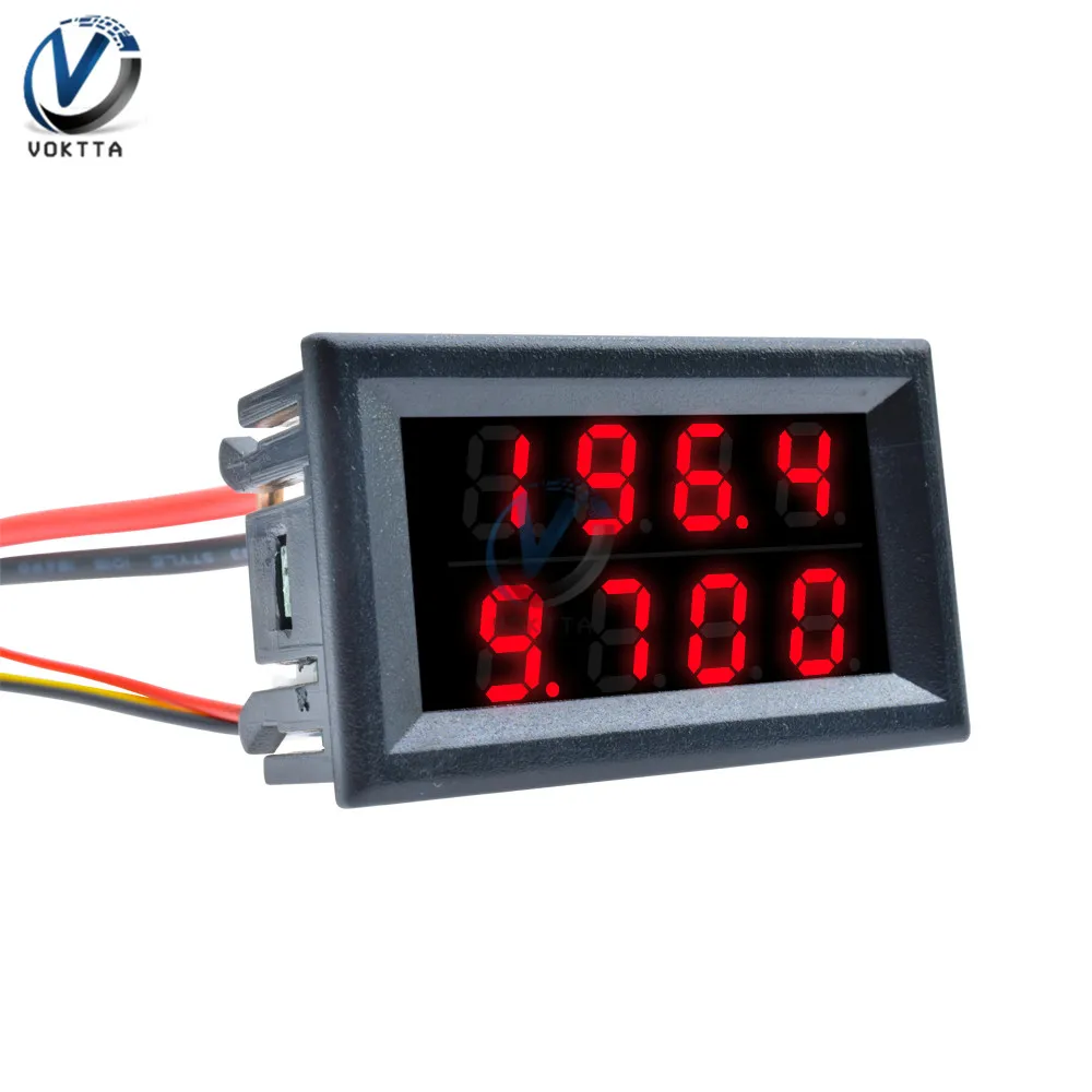 DC 100V 200V 10A мини Двойной цифровой вольтметр амперметр измеритель напряжения тока