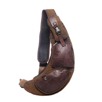 

AUAU-AOLAILUDI Fashion Vintage Chest Bag Half Moon Waterproof Canvas Men Messenger Bags Casual Travel Crossbody Bag