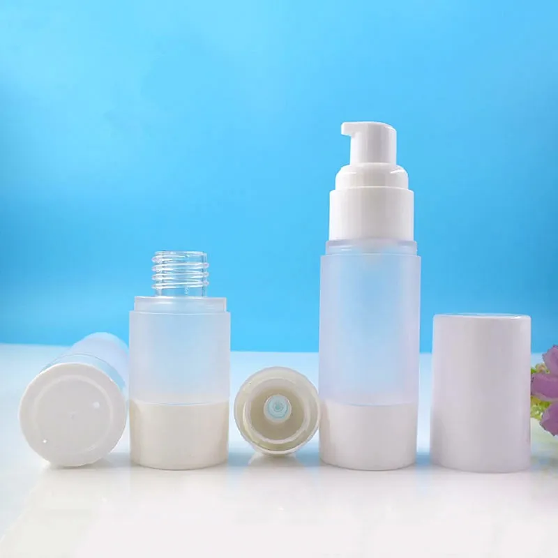 A pump bottle 100 шт 15 мл 30 мл 50 мл пустая матовая безвоздушная бутылка для Лосьона Пустые вакуумные контейнеры для косметики F3691 - Цвет: A pump bottle