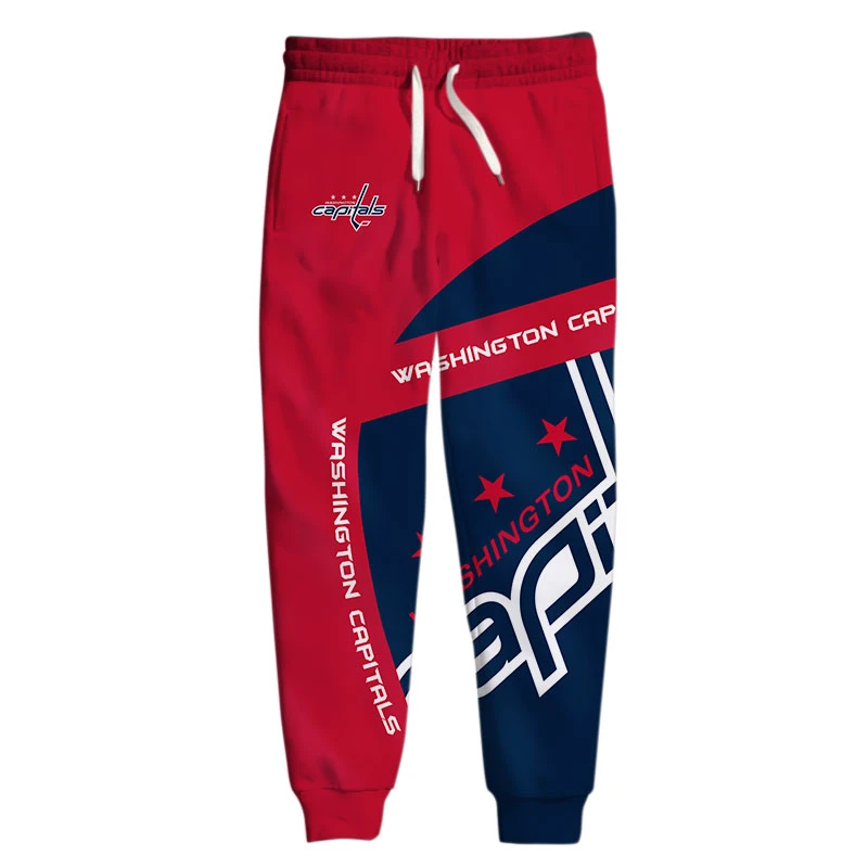 Washington men's Casual Pants Stitching Design Arc Letter Printing Capitals Sweatpants green sweatpants