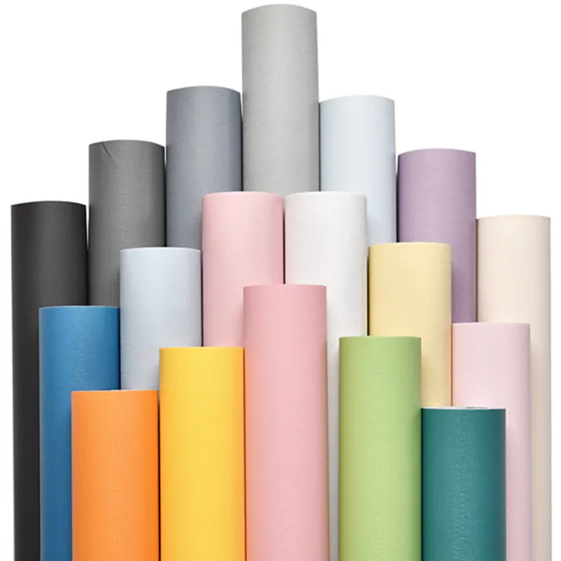 Northern European-Style INS Simple Solid Color Plain Color Self-Adhesive Wallpaper Rental Wardrobe and Cabinet Renovation Waterp photo