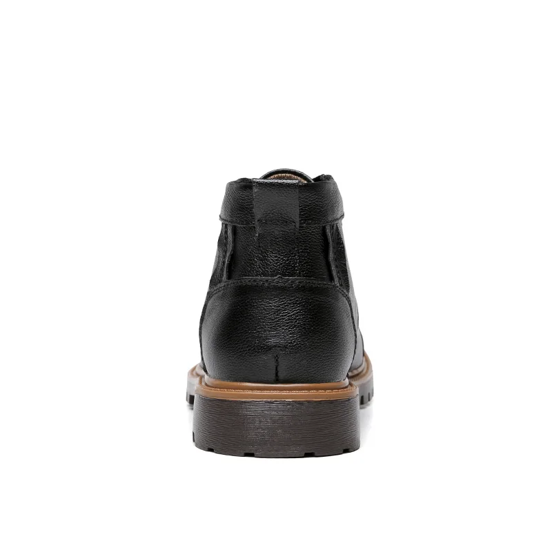 Hot Mens Fur Boots Cowhide Ankle Boots Men Winter Warm Work Shoes Mens Luxury Brand Designer Men Outdoor Boot