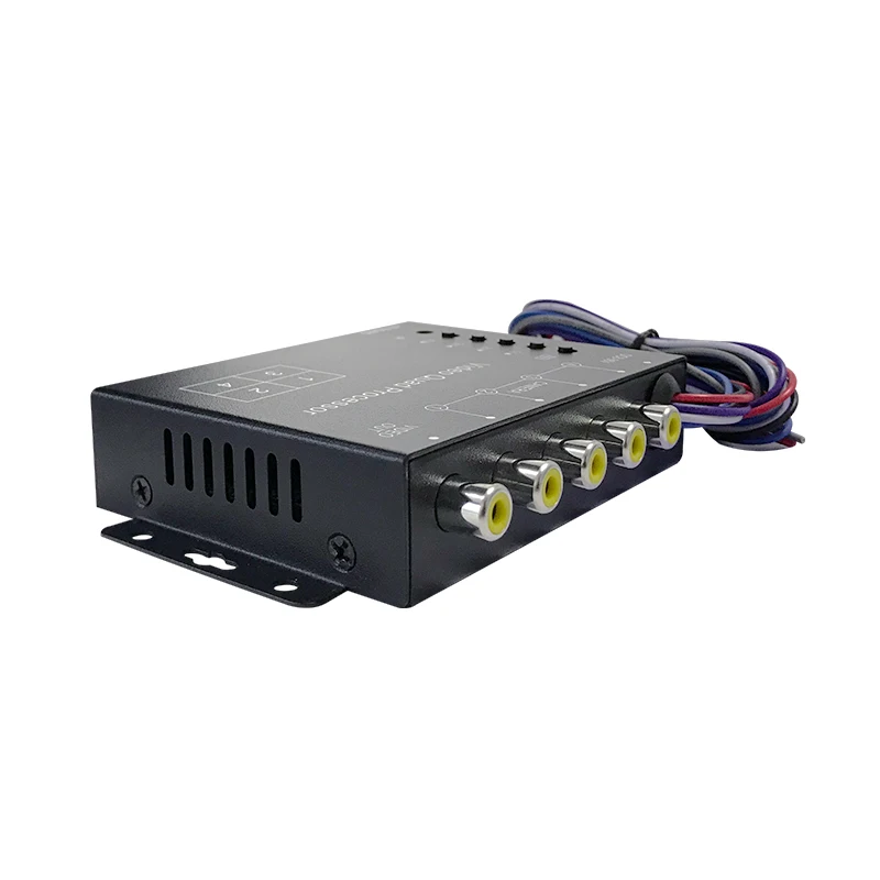 Портативный Мини CCTV Quad сплиттер автомобиля Камера процессор Системы 4 канала Цвет видео процессор с пультом дистанционного управления Управление RCA адаптер