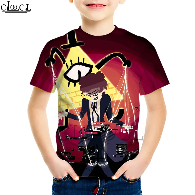 Kids T shirt 23 Детские футболки с рисунком из аниме «Гравити Фолз»; креативная детская одежда с 3D принтом для мальчиков и девочек; свитшот с короткими рукавами; Повседневные детские топы - Цвет: Kids T shirt 23