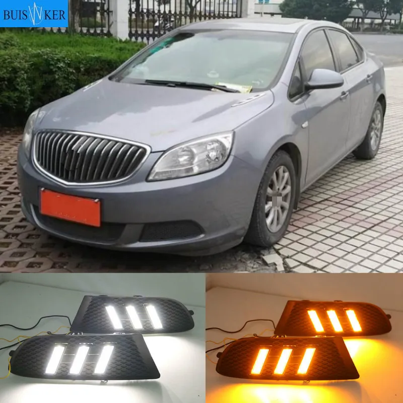 

2 шт. для Buick Excelle GT 2010-2013 белый желтый синий передняя противотуманная фара Дневной светильник светодиодный DRL Дневной ходовой светильник