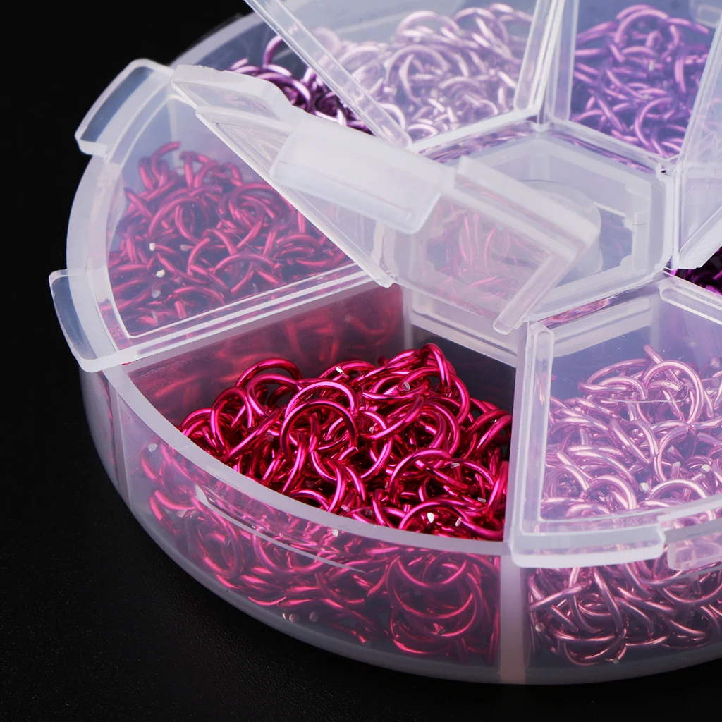 1080 Piecers 6mm Open Jump Rings Link Loops fit DIY Keychain/Finding/Jewelry Making Connector Multicolor