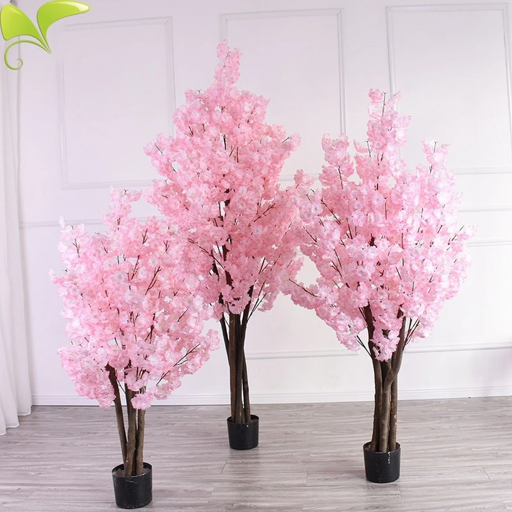 Árbol de flores de cerezo Artificial, flor de cerezo, árbol de deseos de  1M, 1,6 M, 2M de alto para tienda, paisaje, centro de mesa de boda  DIY|Flores artificiales y secas| -