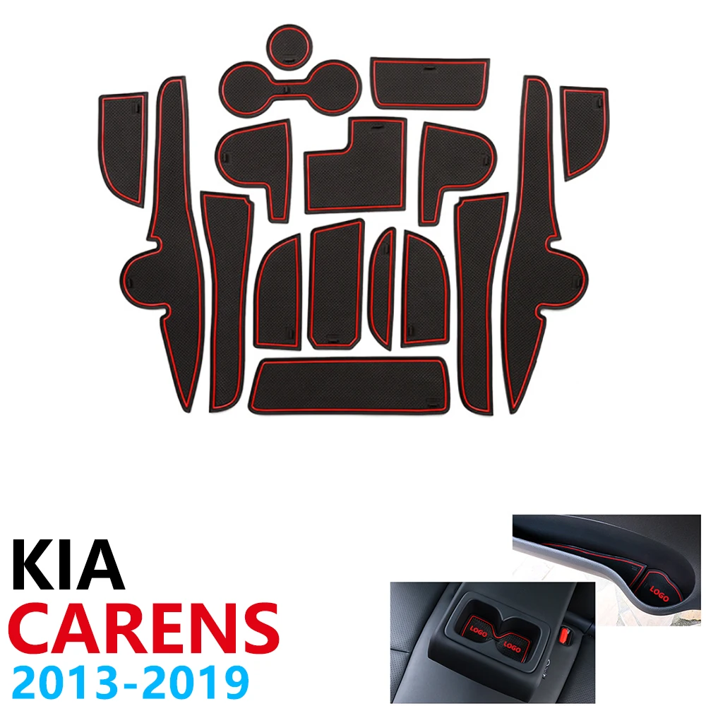 

Anti-Slip Rubber Cup Cushion Door Groove Mat for KIA Carens RP MK3 2013~2019 Car Accessories Car Stickers mat for phone 2018