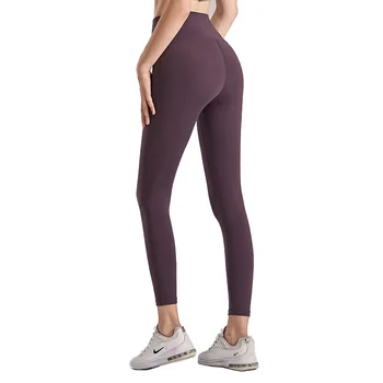 

2020 New Style European and American-Style Peach Buttock Lifting Sports Fitness Pants Non-Awkward Line Bare Sense High-waisted T