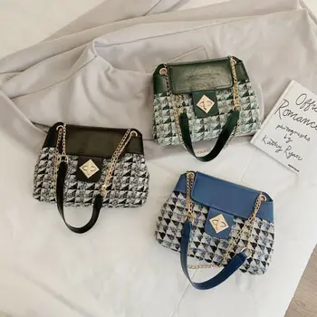 

Women Bag Small Bags Tote Satchel Ladies Retro Cross Body Fashion Plaid Hot Bags