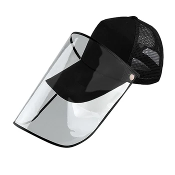 

Anti-spitting Protective Baseball Cap with Dustproof Transparent Cover Outdoor Face Cover Caps Anti Spittle Shield Cycling Trave
