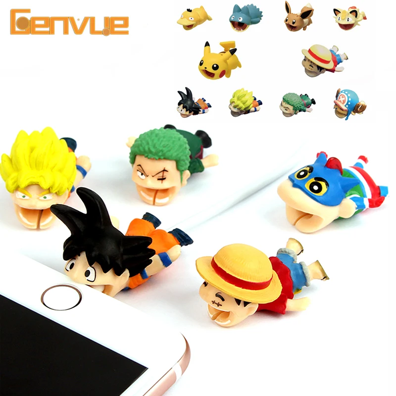 

Anime Cable Bite Protector Line For Iphone Stress Accessories Cute Cartoon Protege Cable Pikachu Model Funny Gadgets Children