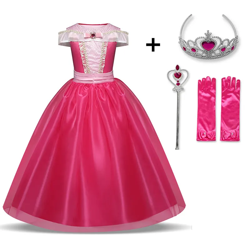 Girl Costume Dress up Princess Clothes Children Off Shoulder Ankle Length Beauty Halloween Cosplay 4-10Yrs | Детская одежда и