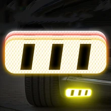 Творческий Светоотражающие Стикеры для автомобильного крыла дальнего света для безопасности в ночное время, предупреждающая видимость лента анти-ловли украшения сделаны с 3 м