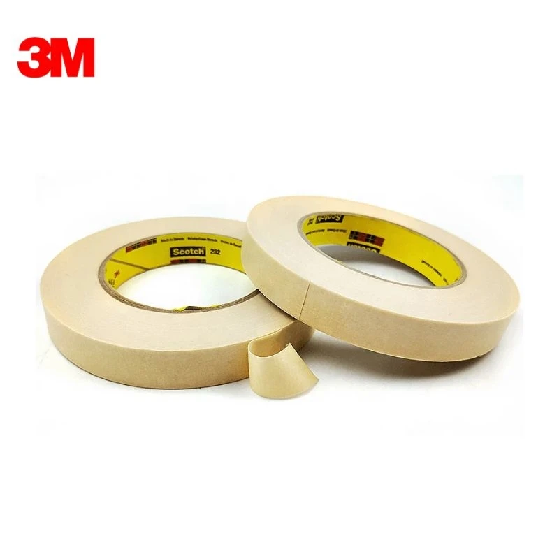 

10mmX60YD (Pack of 3) 3M 232 High Performance Masking Tape for Medium Temperature Paint Bake Operations Dropshipping