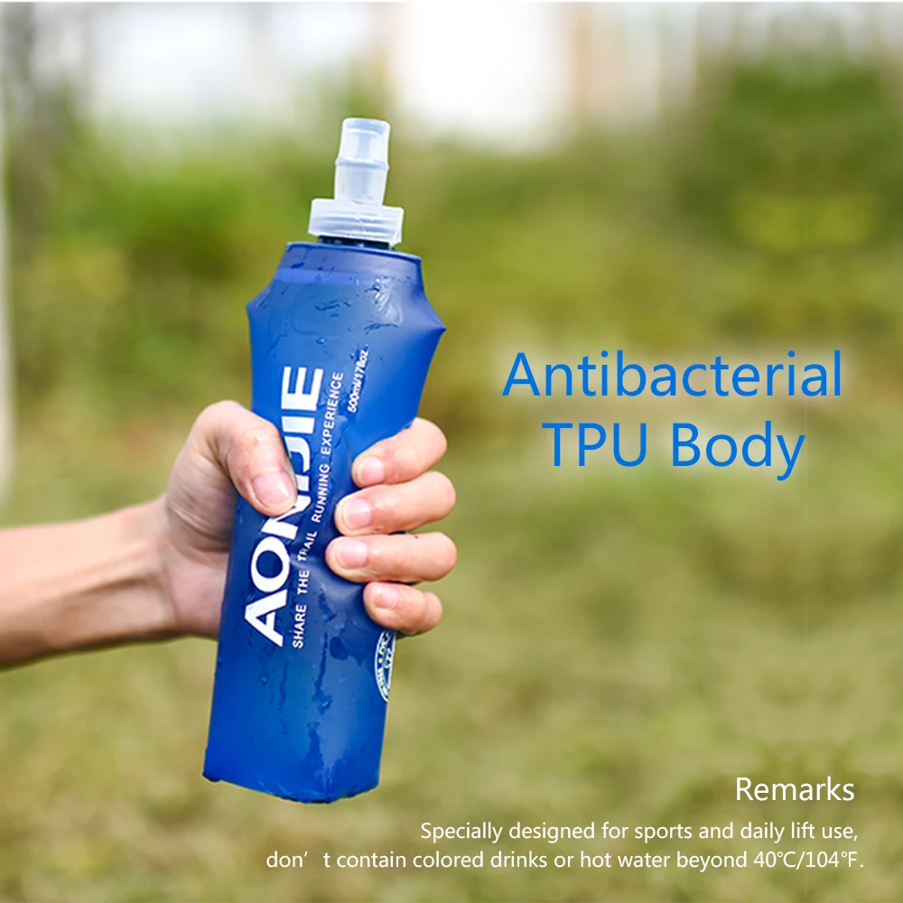 

Water Bottle 500ml Sport Water Bottles with Straws Folding Cup BPA Sports Bottle Water for Bags Carrier TPU Soft Drinking