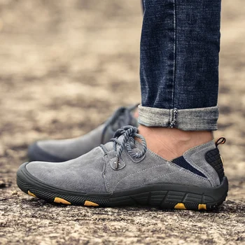 

suede Leather Casual shoes Slip On Men's Moccasins Men Shoes Loafers Mocassin Homme Footwear Man Topsiders big size 48