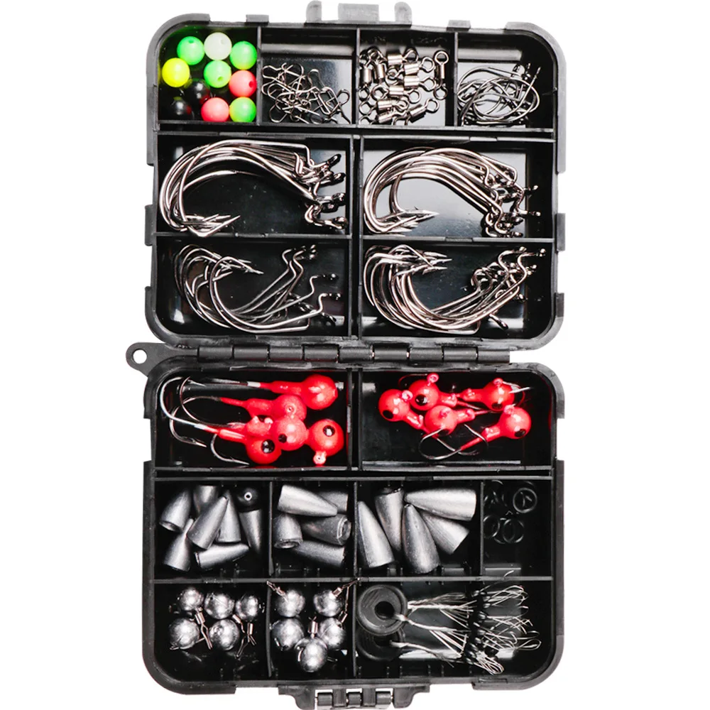 

148Pcs/Set crank lead jig hook swivel Fishing Lure Kits Spinning fishing lures with Box Fishing Tackle Pesca Fishing Accessorie