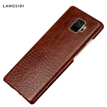 

Genuine Leather shockproof phone case for Samsung Galaxy S8 case S8+plus S9 S9plus Note 8 Crocodile texture luxurious case a50