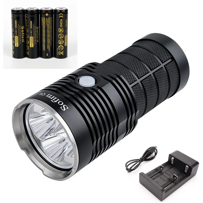 Новейший Sofirn Q8 4* XPL HI 5000лм мощный светодиодный фонарик 18650 несколько процедур работы супер яркий фонарик IPX8 - Испускаемый цвет: flashlight kit