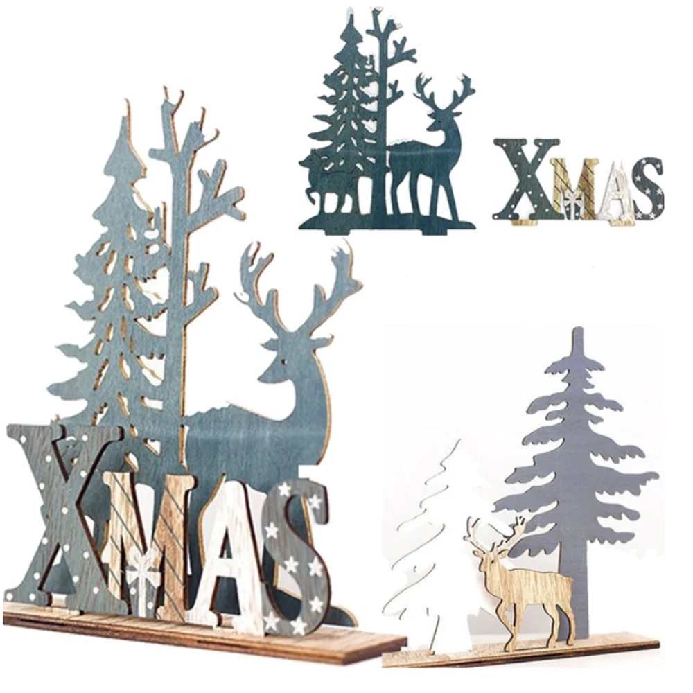 Деревянный Лось орнамент Новогодняя елка 2 Стиль рождественские украшения