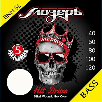 

Bnh-5l hit drive strings for 5 string bass guitar, 40-120, Moser
