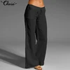 Autumn Oversized Pants Celmia Women Vintage Linen Palazzo Fashion Long Wide Leg Trousers Casual Elastic Waist Solid Pantalon 5XL ► Photo 3/6