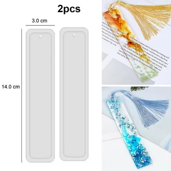 

2pcs/set Rectangle Silicone Bookmark Mold DIY Resin Epoxy Jewelry Craft Mould DIY Bookmark Casting Mould