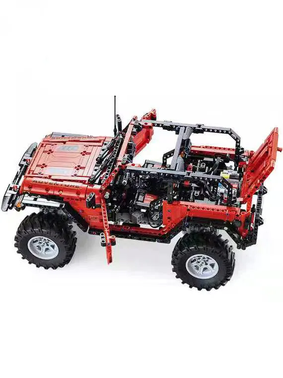MOC Jeep Wrangler Adventurer светодиодный RC двигатель мощность функция fit technic строительный блок кирпичи автомобилей детские игрушки Gft