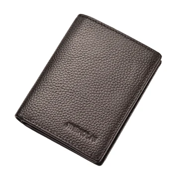 

FGGS-JINBAOLAI New Leather Double Hinges Driving License Multifunctional Wallet Driving License Case Vertical Brown