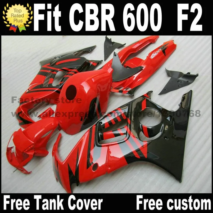 Детали кузова для HONDA CBR 600 F2 обтекатель комплект 1991 1992 1993 1994 красно-черные обтекатели комплект CBR600 91 92 93 94 PR58