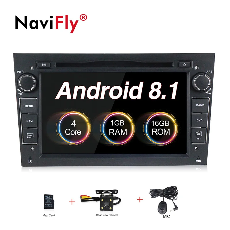 2DIN Android8.1 HD экран 1024*600 Автомобильный мультимедийный плеер для Opel Astra Vectra Antara Zafira Corsa с радио gps dvd плеер - Цвет: add camera