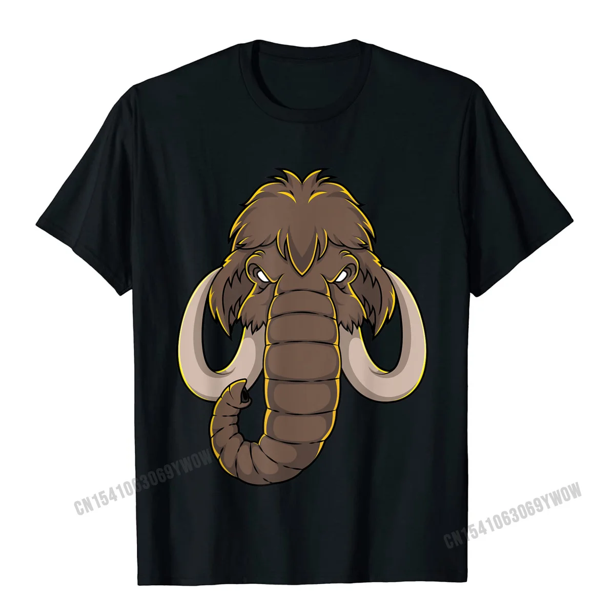 Camisa Crew Neck Tshirts Summer/Autumn T Shirt Short Sleeve Cheap 100% Cotton Cool Tops T Shirt Birthday Men's Woolly Mammoth Shirt Extinct Prehistoric Animal Lover Gift T-Shirt__750 black