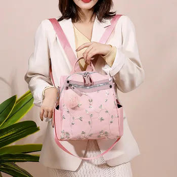 

Women's travel backpack Fashion Lace Backpack Embroidery Bag Anti-Theft Shoulder Bag school bags Leisure пенал школьный 30