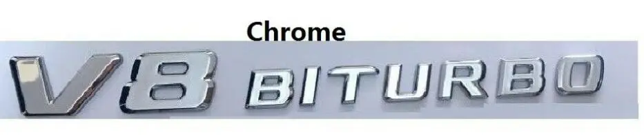 shiny silver Плоские буквы крыло 2 x для V8 битурбо Эмблемы Эмблема Наклейка для Mercedes AMG - Цвет: shiny silver