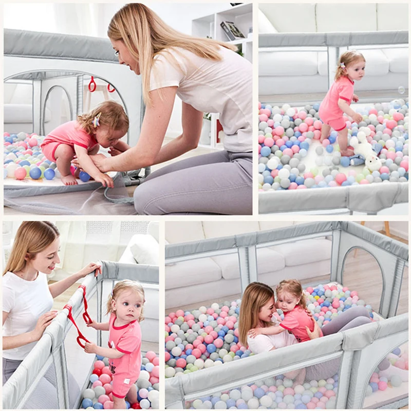 Baby Playpen Baby Fence Children Play Yard Kids Ball Pool Toddler Indoor Playground for Newborn with Free Gifts Play Tent