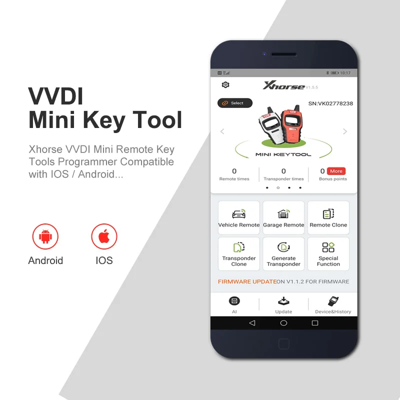 VVDI мини ключ инструмент удаленный ключ программист глобальная версия ЕС/США/Юго-Восточной Азии автомобиль Поддержка IOS и Android