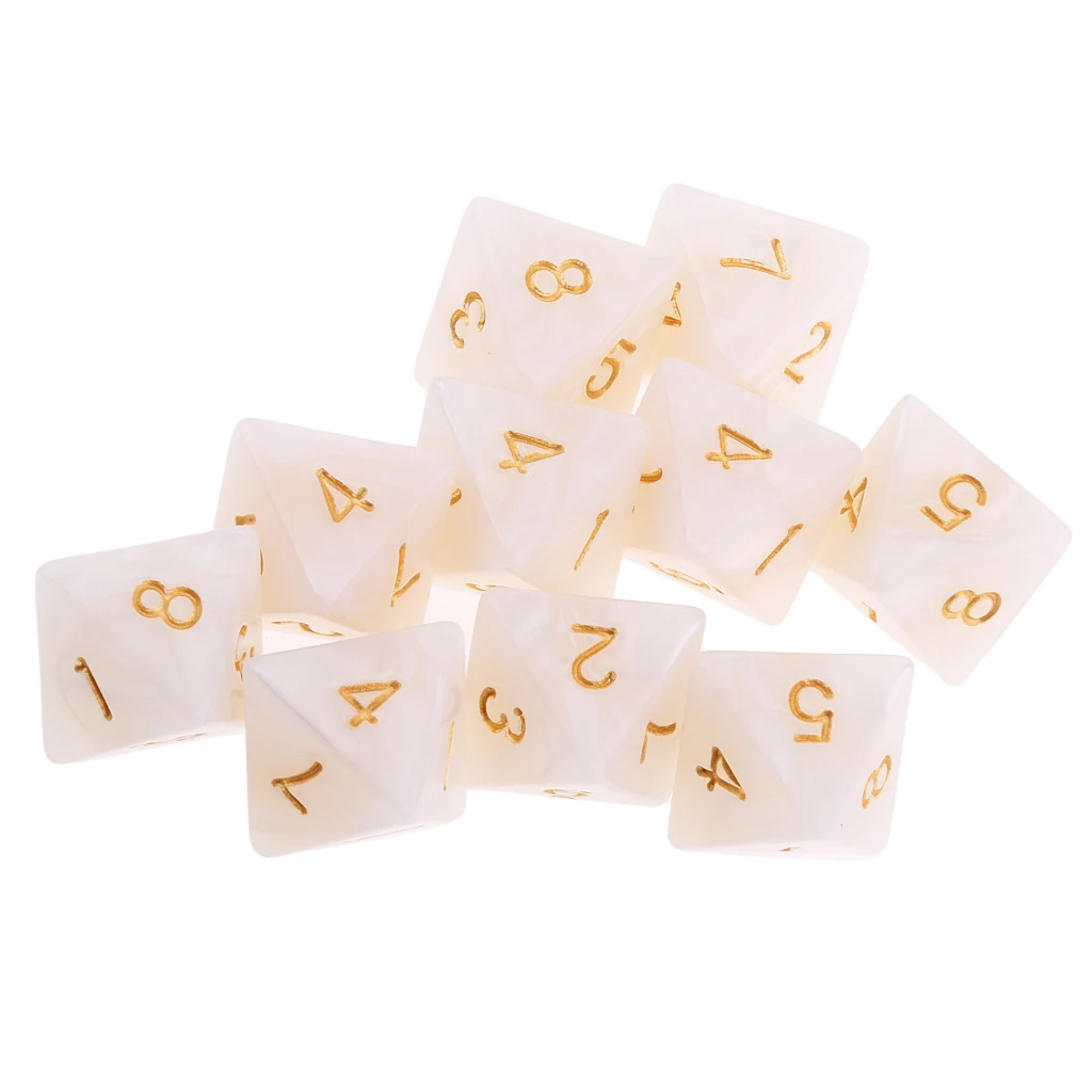 10pcs 8 Sided Dice D8 Polyhedral Dice for Party Table Games Gaming Dice Birthday Parties Board Game