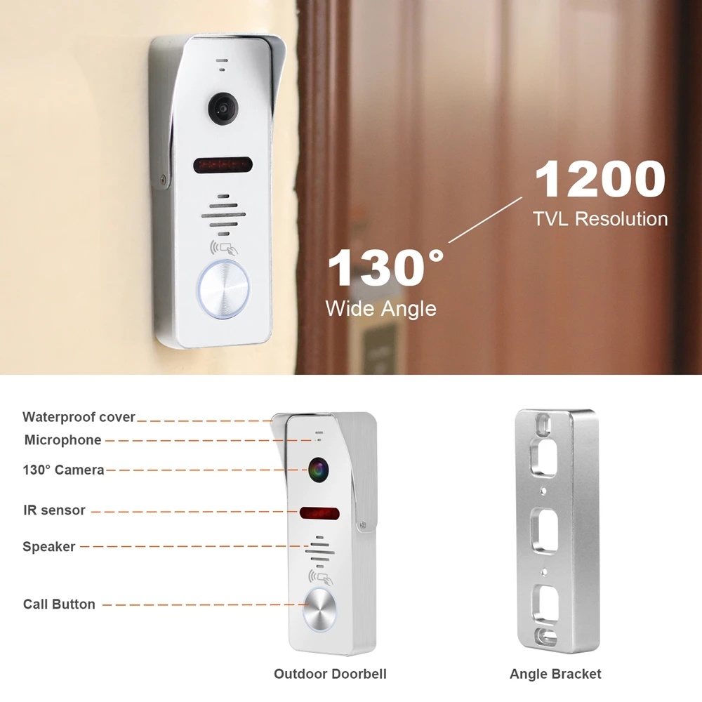 Видеодомофон HomeFong Wi Fi экран 7 дюймов HD 960P|Видеодомофон| |