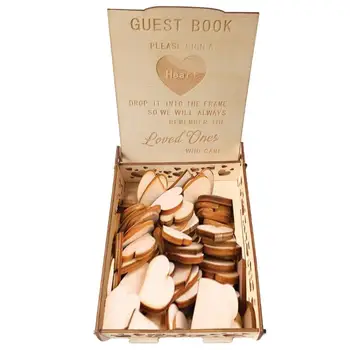

Wedding Decoration Rustic Sweet Wedding Guestbook Heart Drop box Wedding Drop Box 3D Guest book