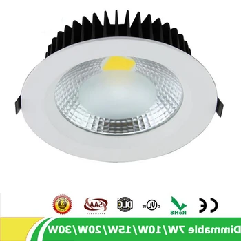 

10pcs/lot LED Downlight COB 7W 10W 15W 20W 30W Dimmable Recessed Spot Light 110V 120V 220V Recessed Ceiling Lamp Indoor Lighting