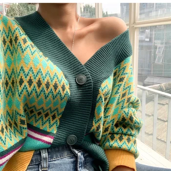 

WHCW CGDSR casual autumn winter elegant thick cardigan sweaters single-breasted woman cardigan women korean style knitted 2020