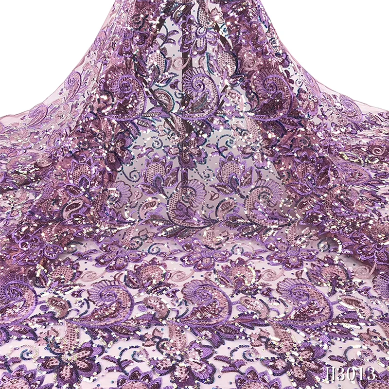 African Lace Fabric 2019 Organza Embroidered Nigerian fabric Sequins French For Wedding Dresses HX3013 | Дом и сад