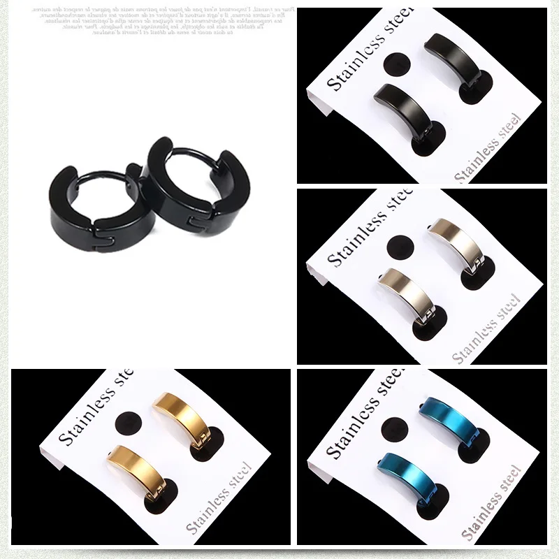 6 Pairs 12PCS wholesale Titanium Steel Cross Stud Earrings Set for Men Women Fashion Jewelry Black Gold Silver Color - Image 4
