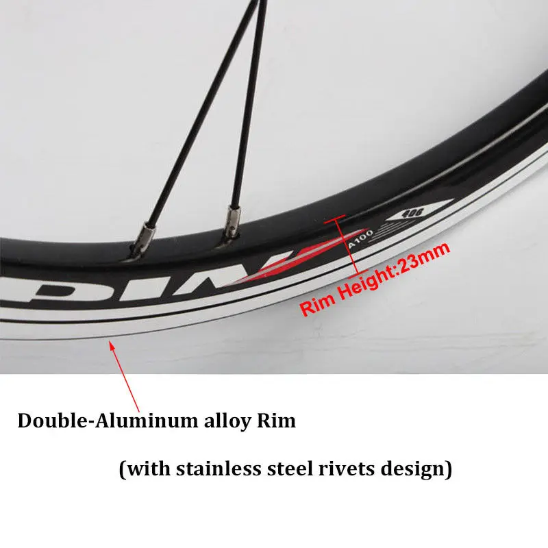 20 FoldingBMX Bike Front Rear wheels Set 100135mm V&Disc Brake 451406 Rims For BMX Bicycle Black and Red Color Wheelset (11)