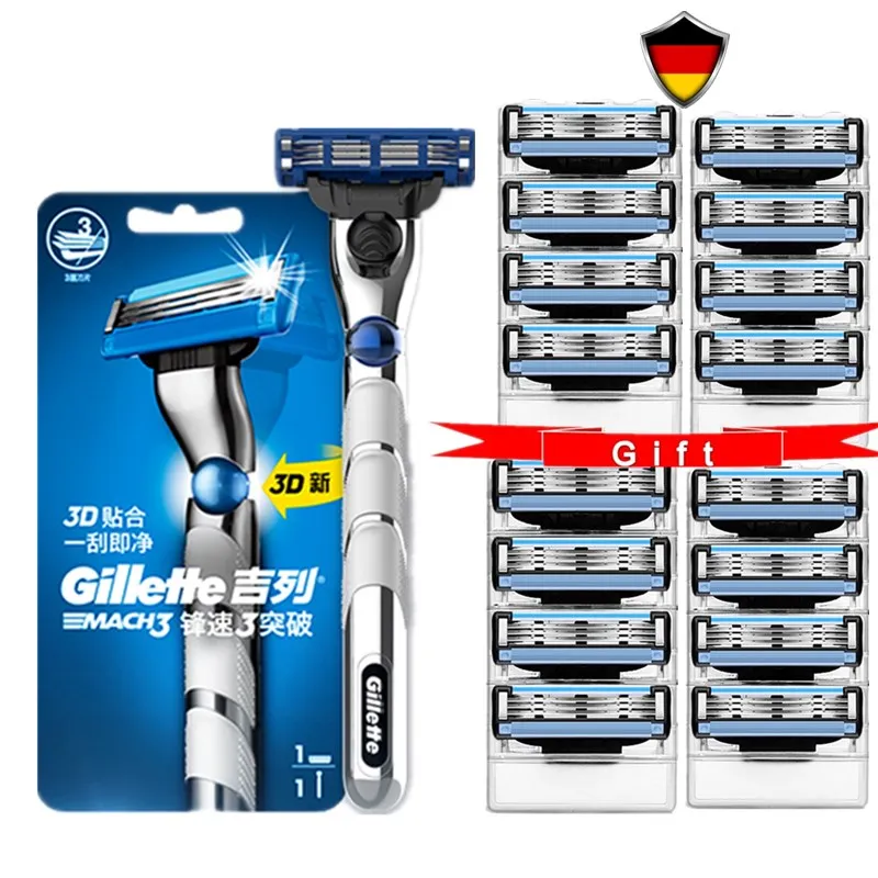 

Gillette Mach 3 Turbo 3D Men's Razor Handle Machine for Shaving Razor Blade Shaver Cassettes Shaver For Beard Replacebale Blades
