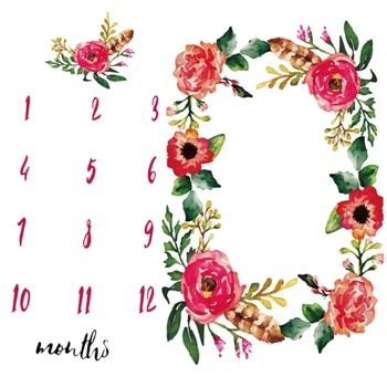 

Baby Milestone Blanket Photography Backdrop Blanket Newborn Girl Personalized Growth Backdrop Memory Blanket Photo Prop