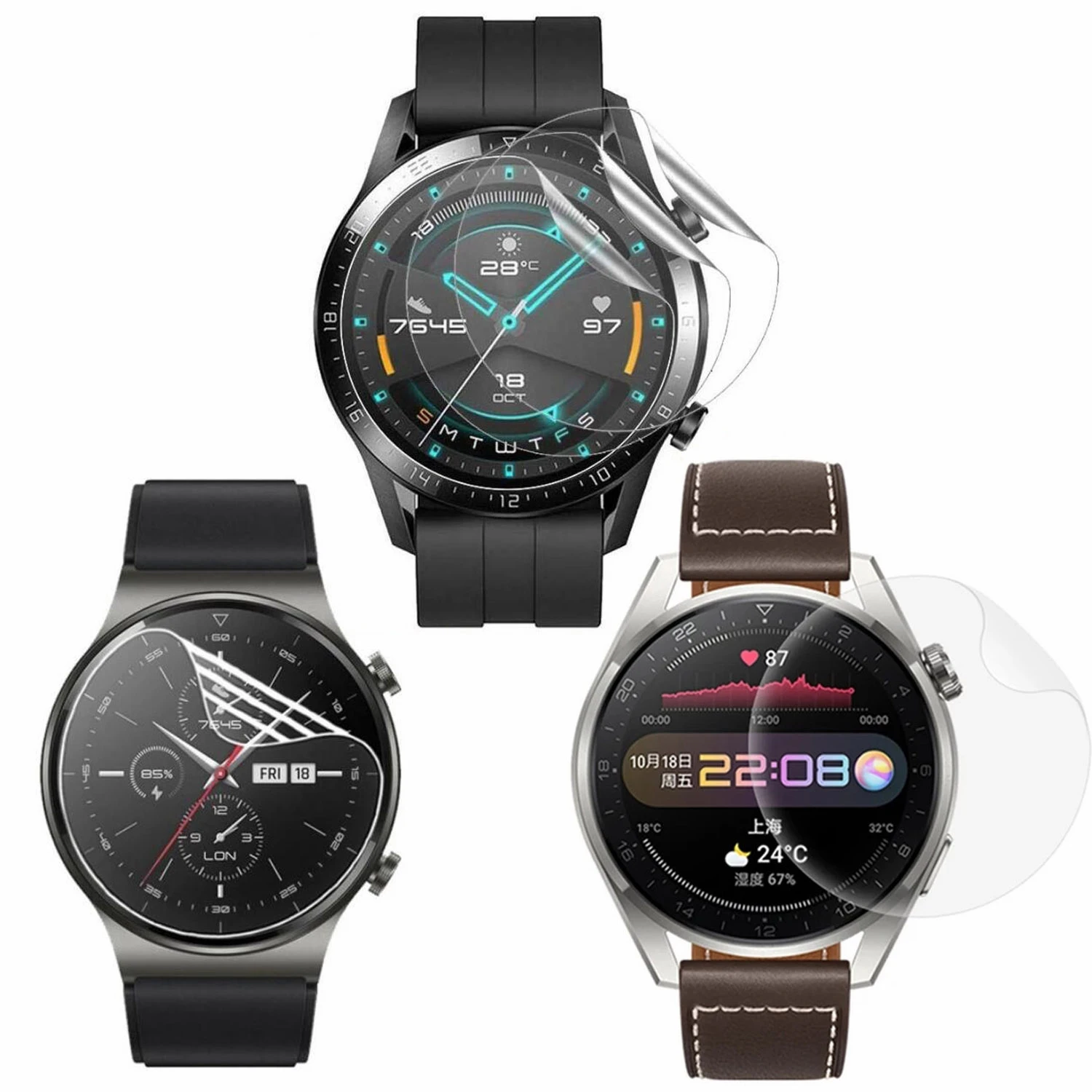 Tpu Soft Film For Huawei Watch 3 Gt3 Gt Ruuner/active/elegent/2e Honor Magic  2 46mm Gt2 42mm Gs Pro Gt2e Screen Protector Cover - Smart Accessories -  AliExpress