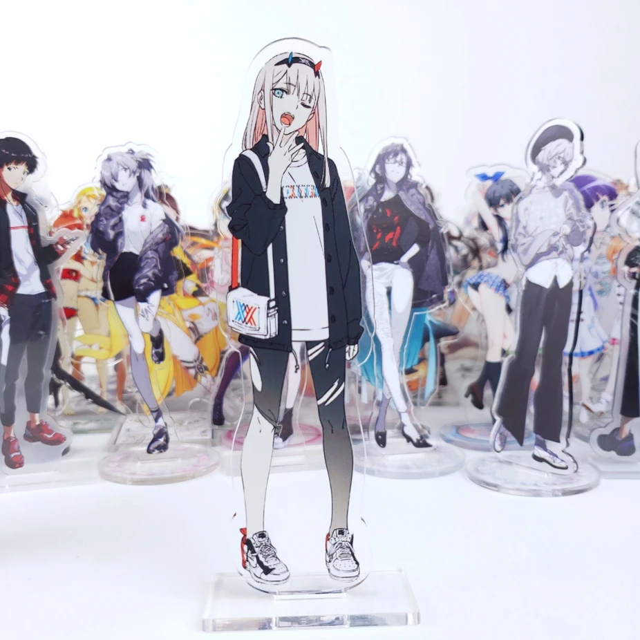 

Japan Anime DARLING in the FRANXX Japan National Team Cosplay Stand Figure Acrylic Double sided Figure Keychain Charm Pendants